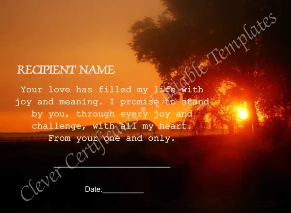 Template Love Certificate