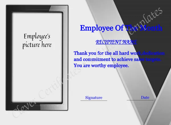 Editable Employee Of The Month Certificate