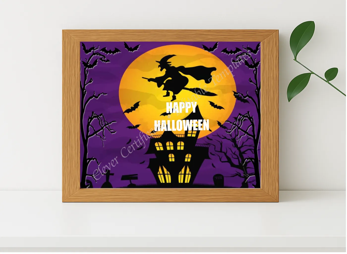 Realistic mockup featuring Editable Spooky displayed within a modern frame, set against a minimalistic background.