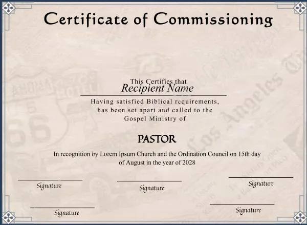 Editable Commissioning Certificate