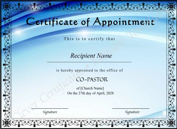 Printable Certificate Of Consecration