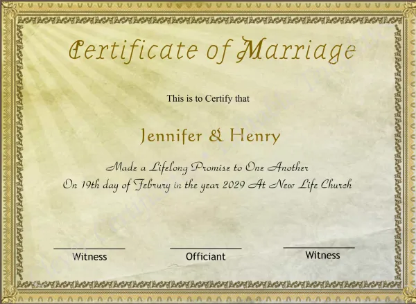 Printable Minimalist Wedding Keepsake Certificate