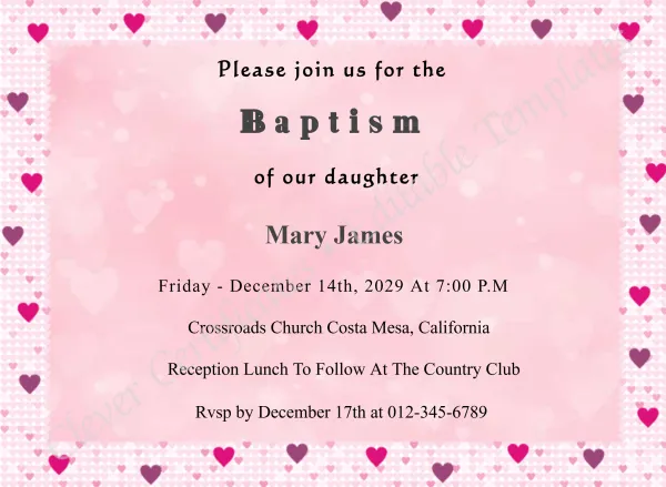 Editable Baptism Invitation