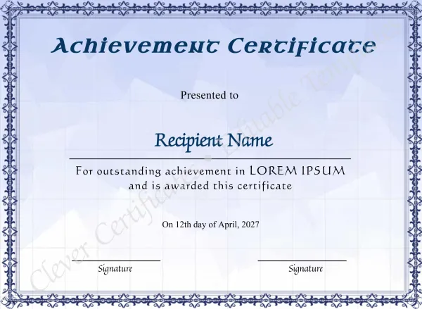 Downloadable Achievement Certificate