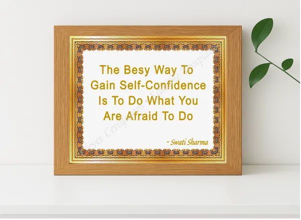 Realistic mockup featuring Swati Sharma Quotation displayed within a modern frame, set against a minimalistic background.