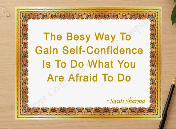 Professional preview of Swati Sharma Quotation certificate on high-quality stationery paper, ideal for showcasing the final look.