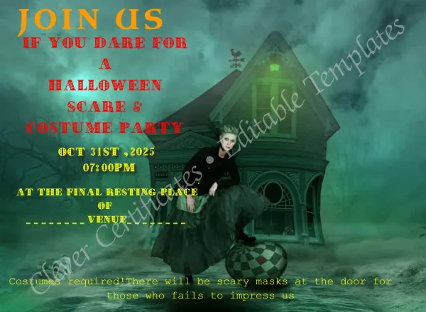 Editable Halloween Invitation Template