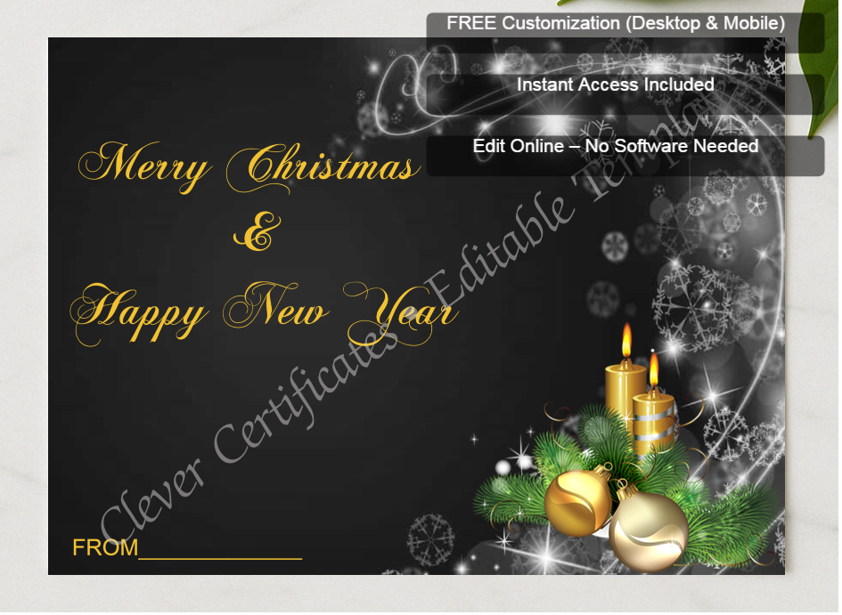 Framed preview featuring Free Editor badge stack for Beautiful Christmas Card