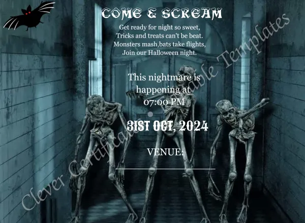 Printable Halloween Theme Invitation