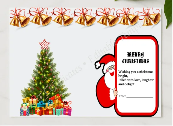 Sweet Christmas presented in a sleek wooden frame, elegantly arranged on a stylish table.