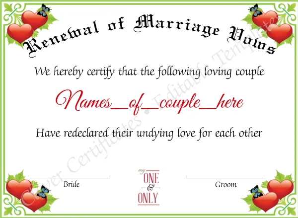 Renewal Of Marriage Vows