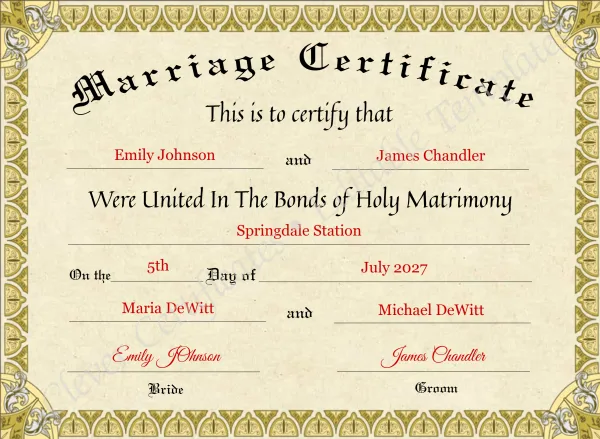 Marriage Certificate