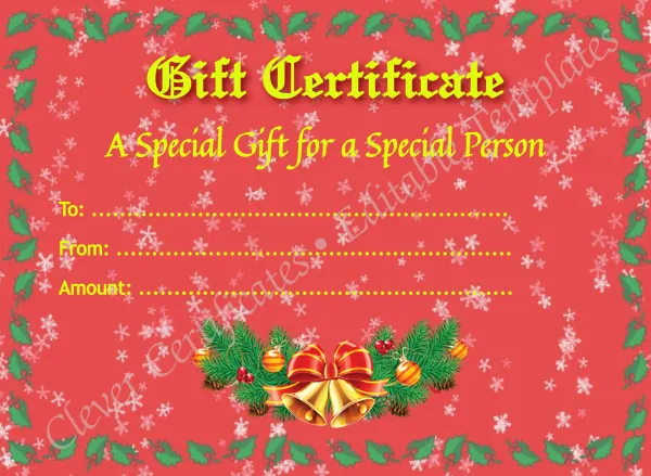 Christmas Gift Certificate 1