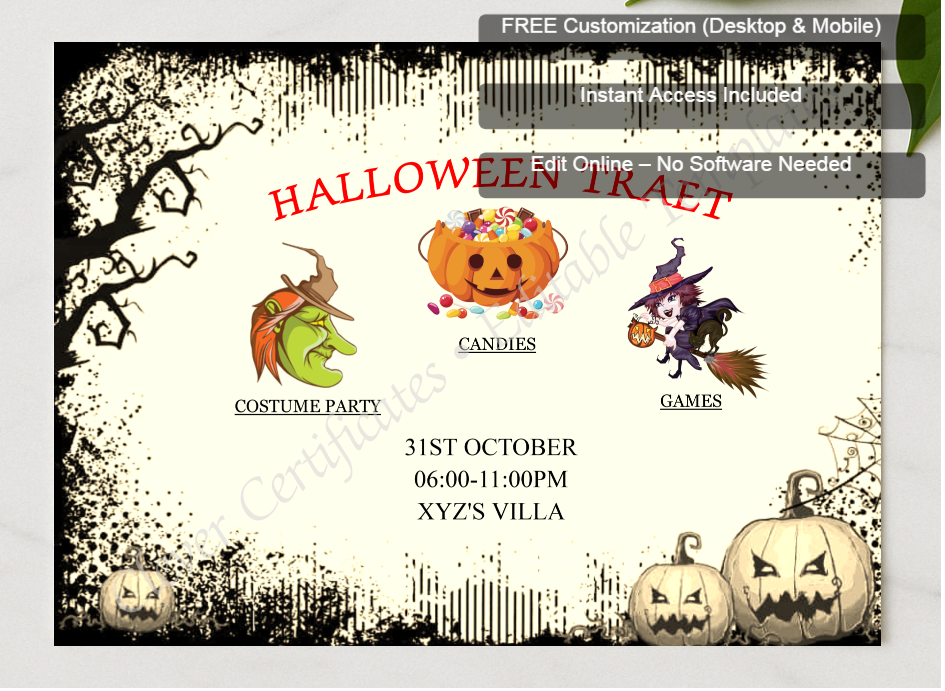 Framed preview featuring Free Editor badge stack for Halloween Treat