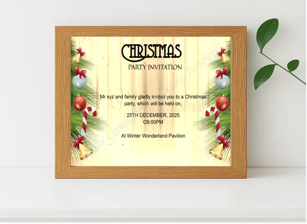 Realistic mockup featuring Christmas Festive Night displayed within a modern frame, set against a minimalistic background.