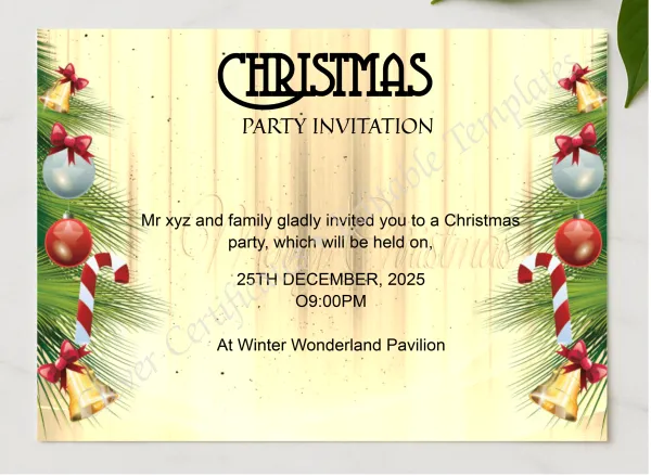 Christmas Festive Night presented in a sleek wooden frame, elegantly arranged on a stylish table.