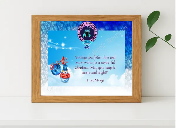 Realistic mockup featuring Christmas Joy displayed within a modern frame, set against a minimalistic background.