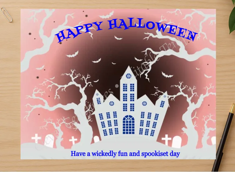 Professional preview of Happy Halloween Card certificate on high-quality stationery paper, ideal for showcasing the final look.