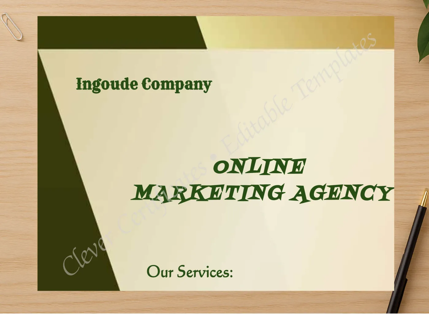 Professional preview of Online Marketing Agency Instagram Post certificate on high-quality stationery paper, ideal for showcasing the final look.