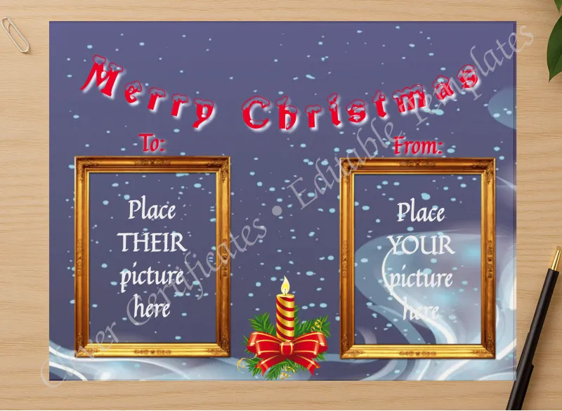 Professional preview of Christmas Greetings 2 certificate on high-quality stationery paper, ideal for showcasing the final look.