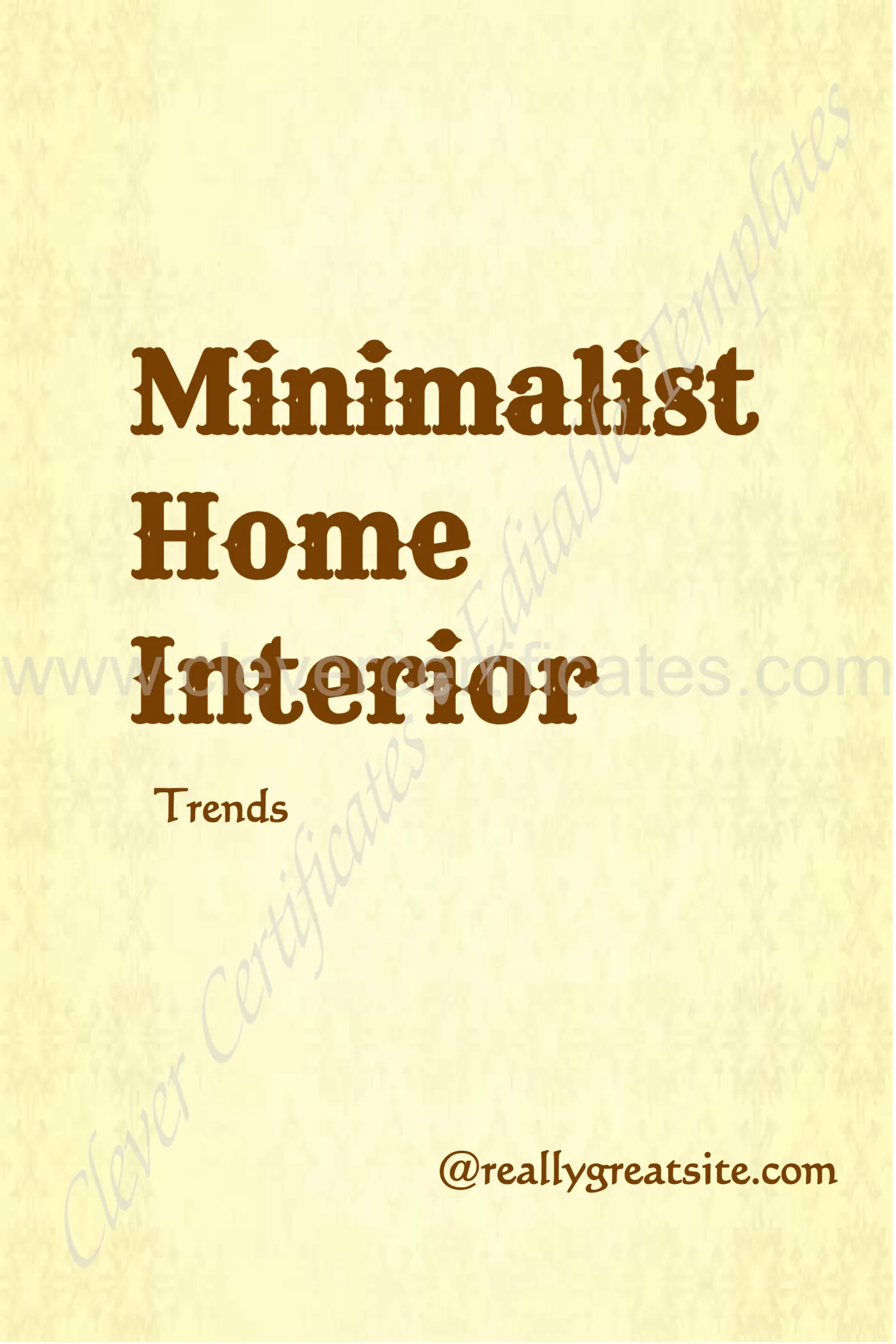 Beige Minimalist Interior Design Pinterest Pin — Certificate Template Preview