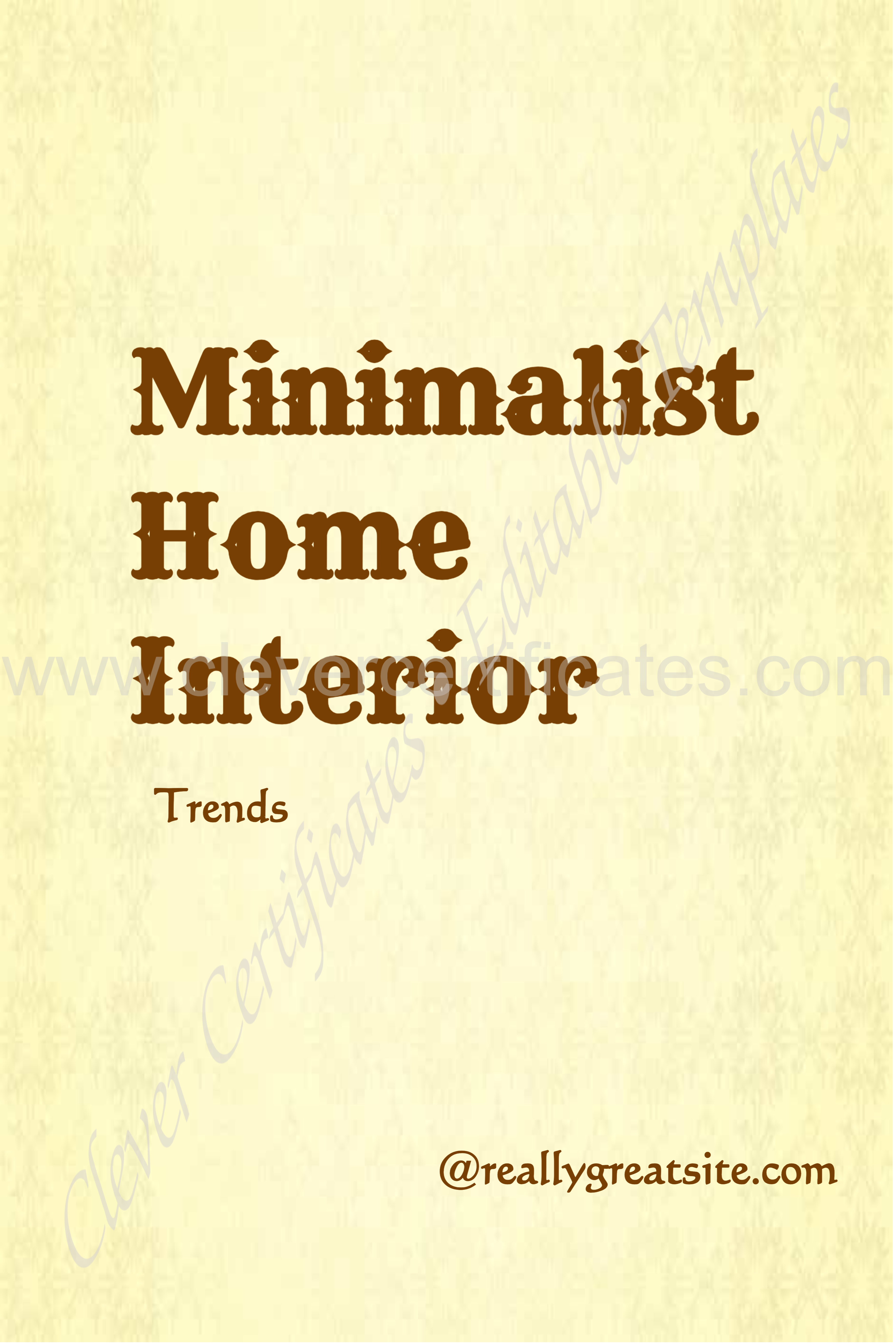 Beige Minimalist Interior Design Pinterest Pin — Certificate Template Preview