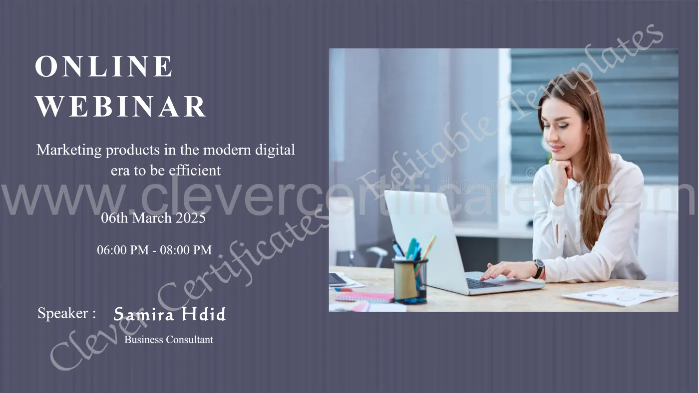 Online Webinar Twitter Post — Certificate Template Preview