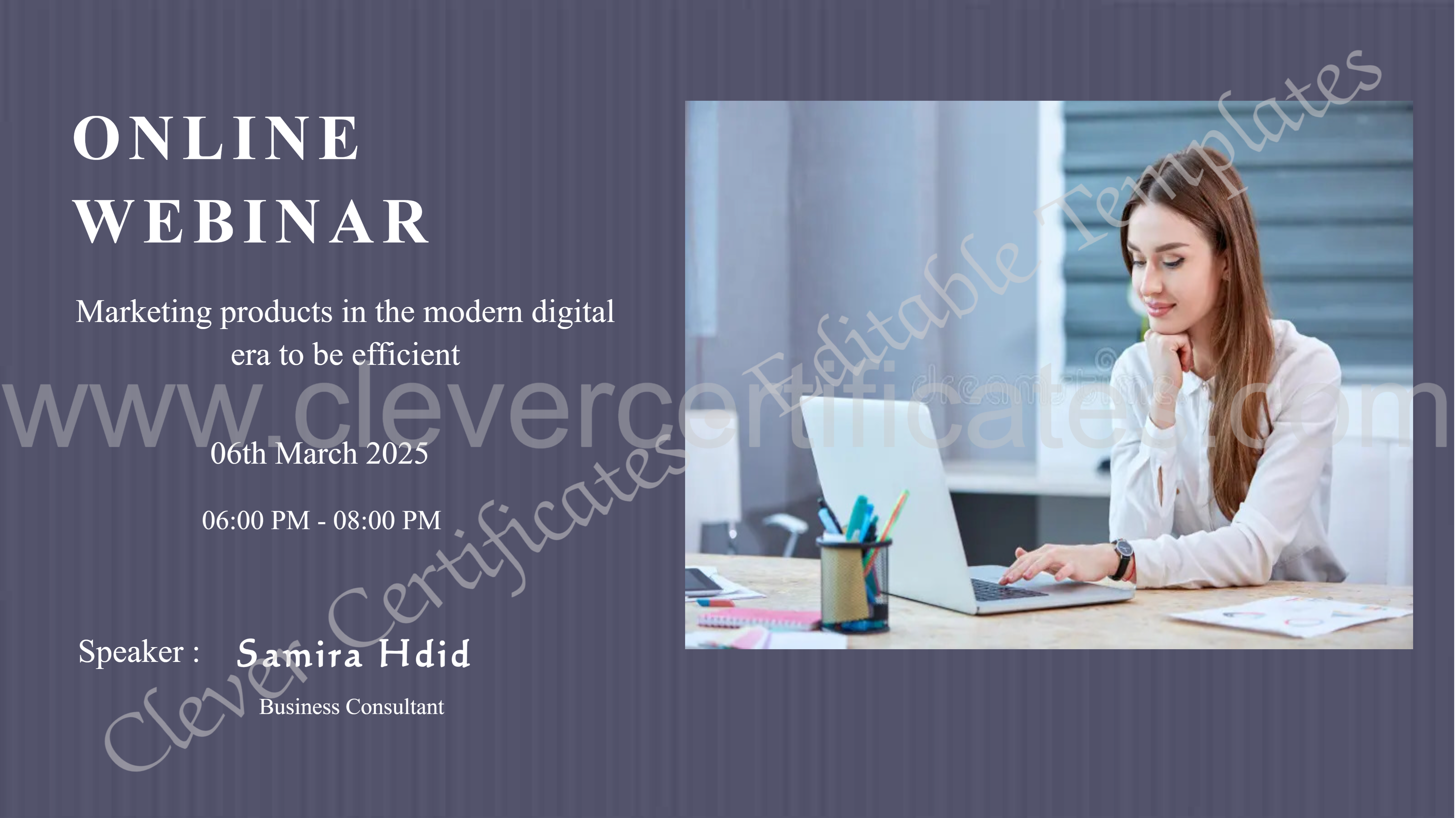 Online Webinar Twitter Post — Certificate Template Preview