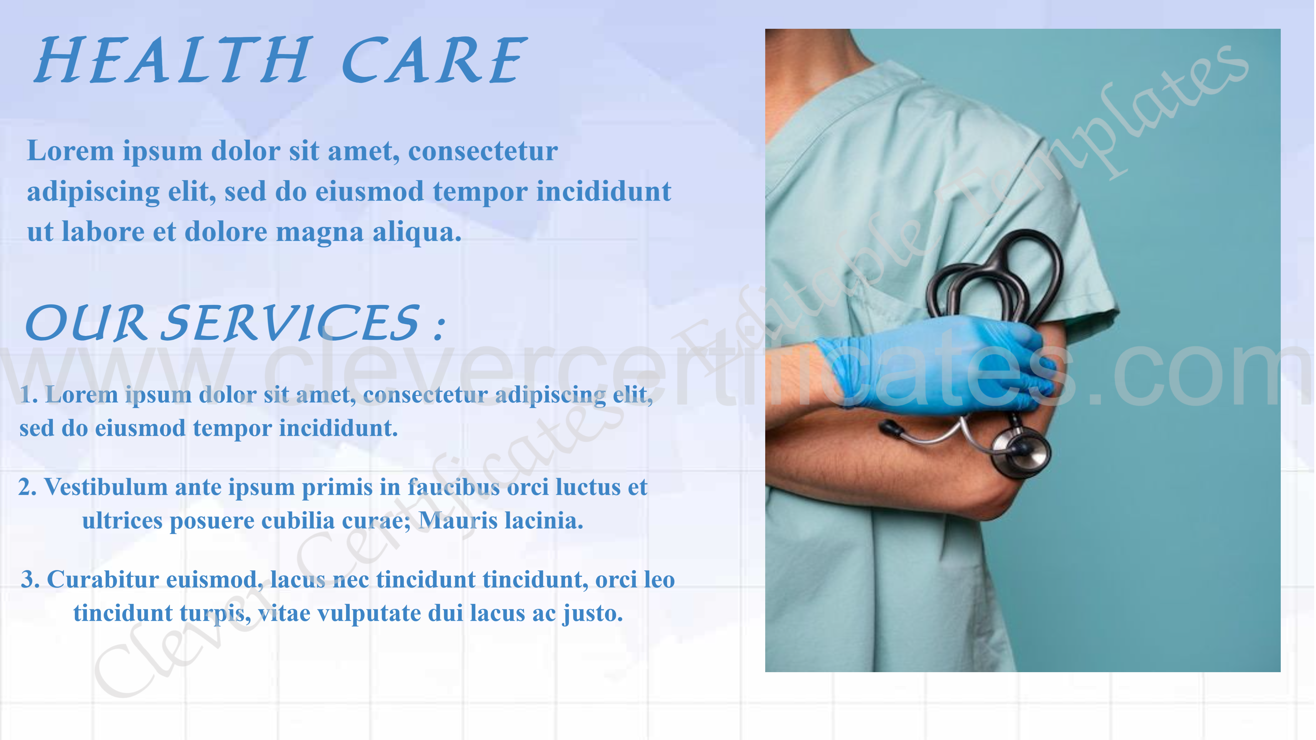 Medical Services Brochure — Certificate Template Preview