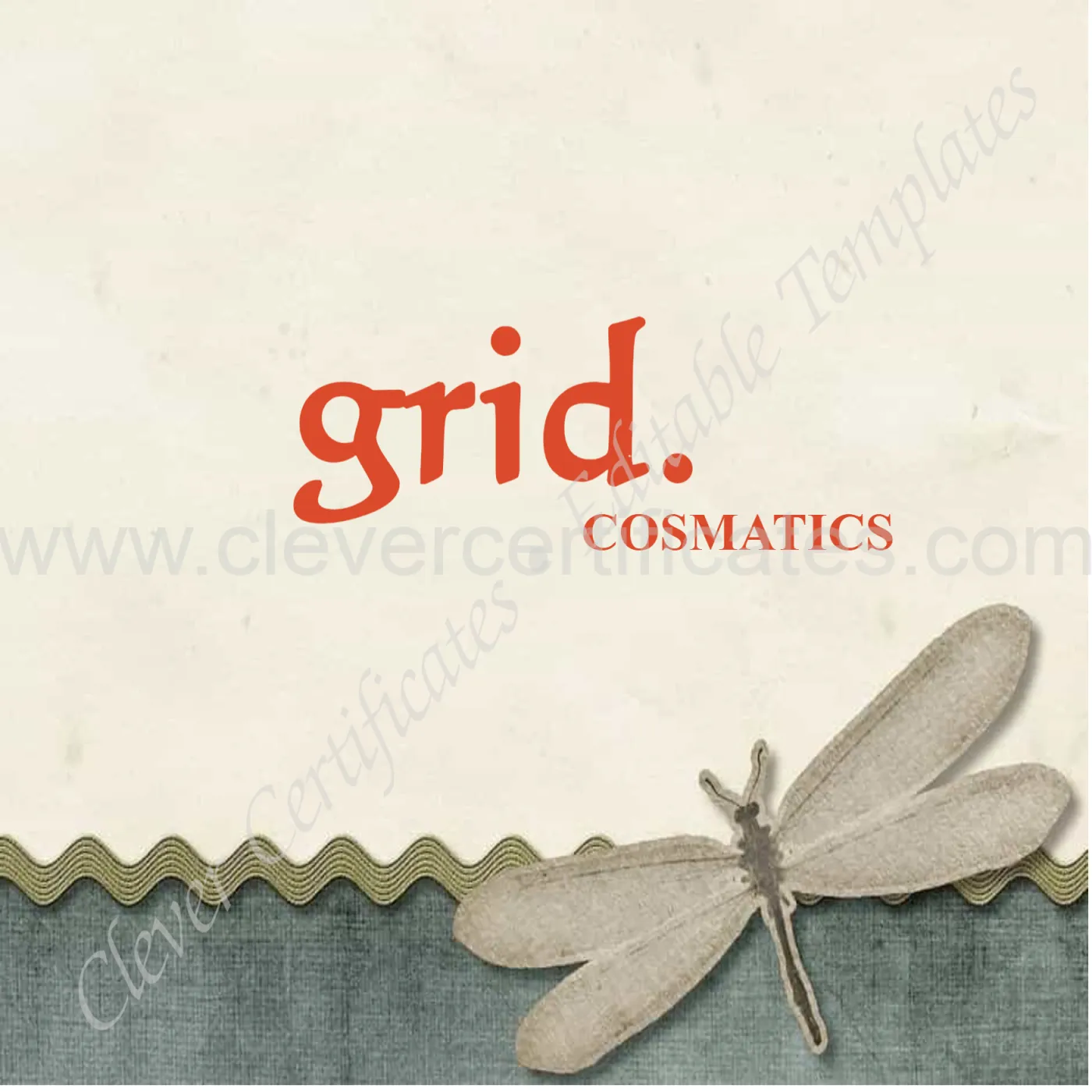 Bold Typography Cosmetic Brand Logo — Certificate Template Preview