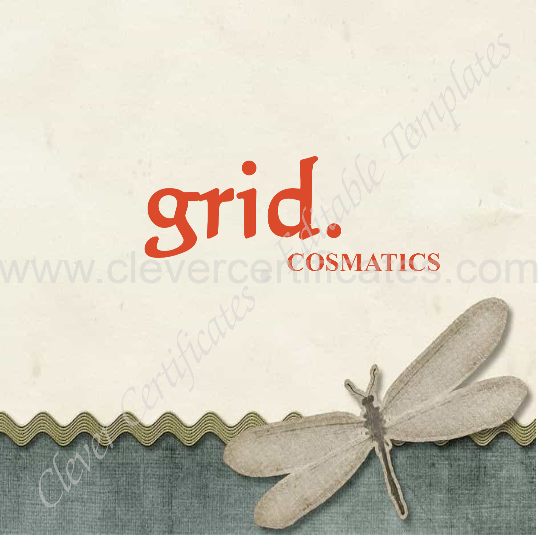 Bold Typography Cosmetic Brand Logo — Certificate Template Preview