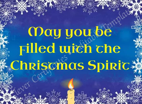 Christmas Spirit Certificate