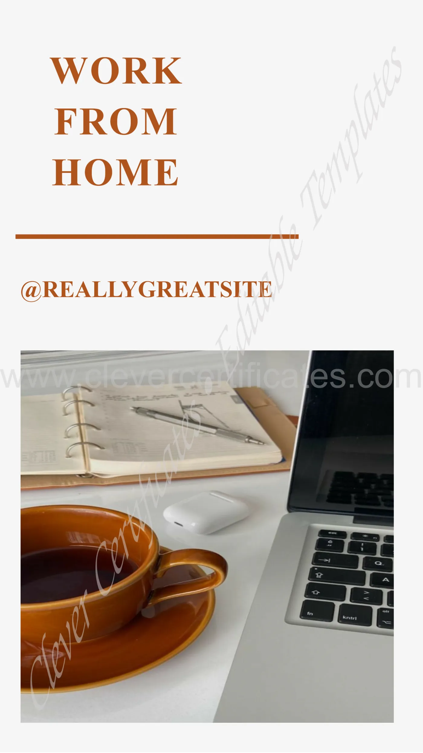 Work From Home Instagram Reel — Certificate Template Preview