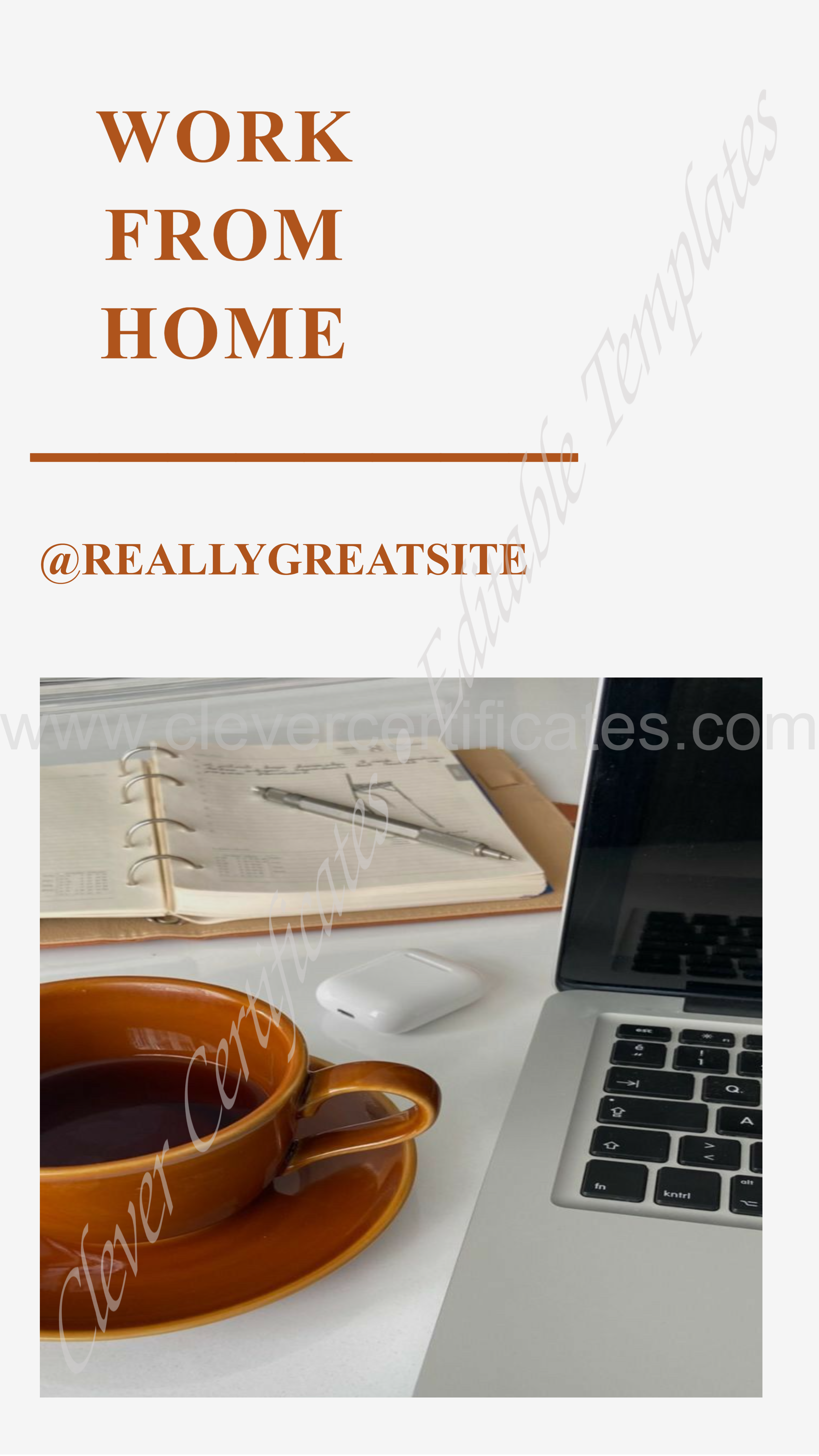 Work From Home Instagram Reel — Certificate Template Preview