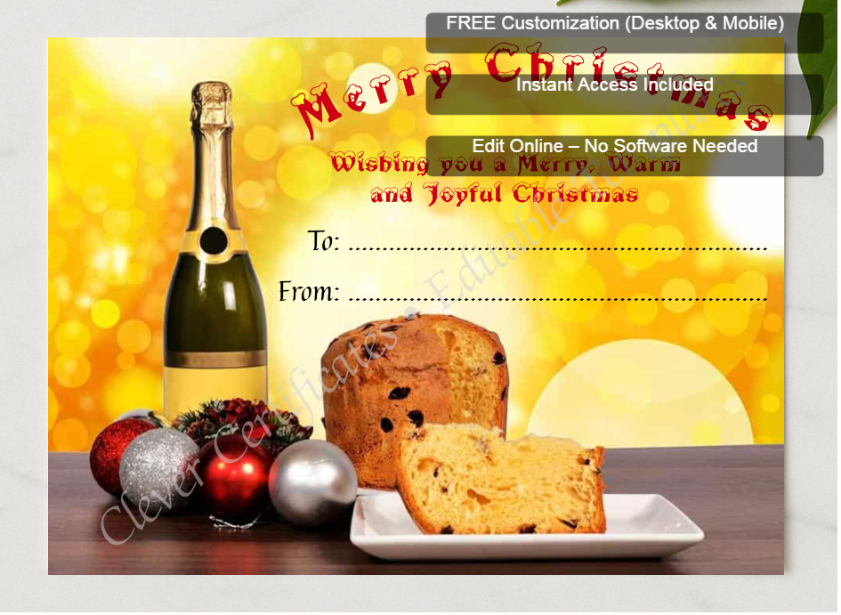 Framed preview featuring Free Editor badge stack for Christmas Warmth Certificate