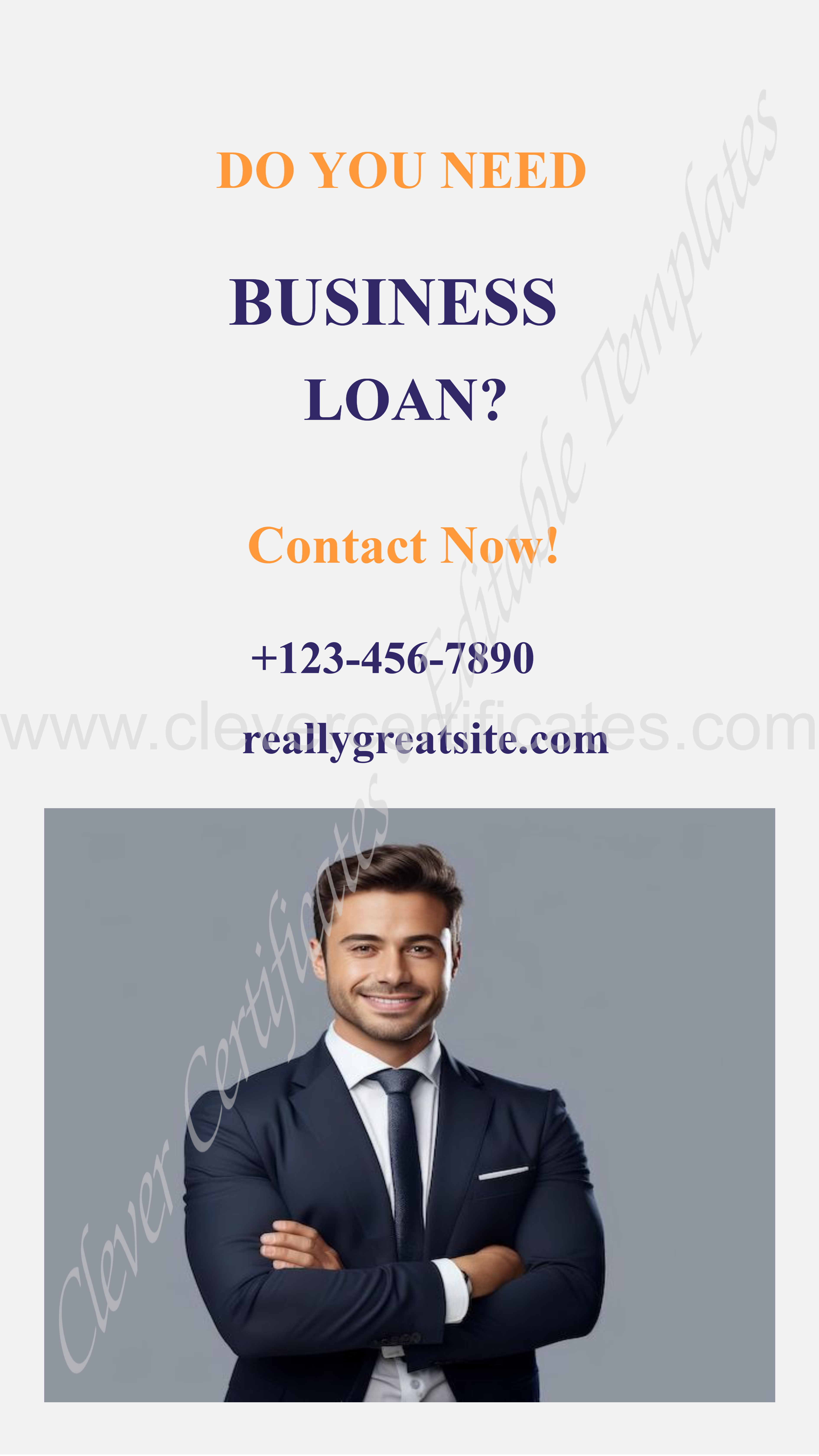 Purple Orange Modern Business Loan Instagram Story — Certificate Template Preview