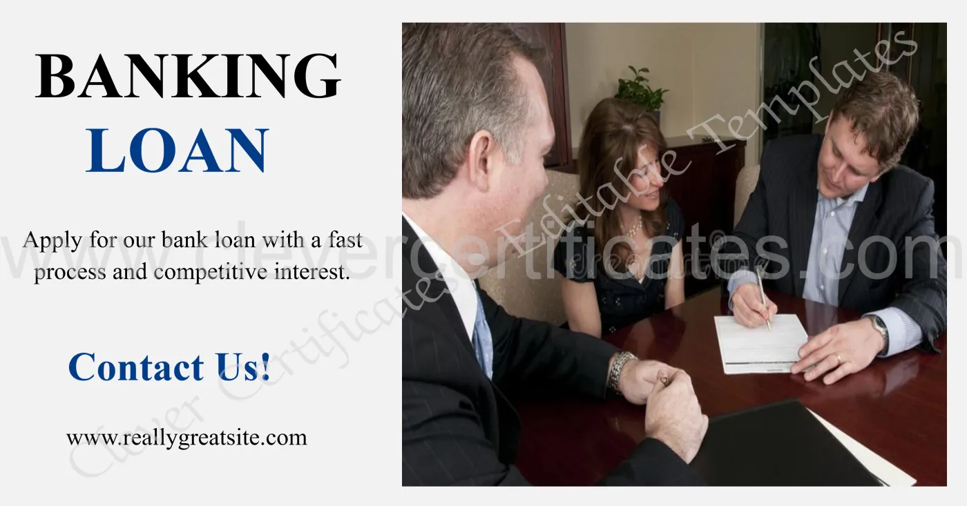 Blue And Black Minimalist Banking Loan Facebook Ad — Certificate Template Preview