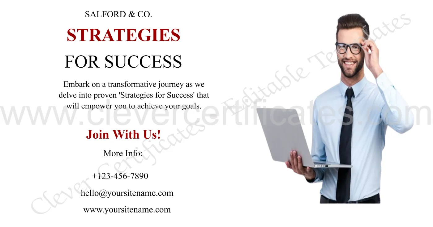 Black And Red Modern Business Facebook Post — Certificate Template Preview