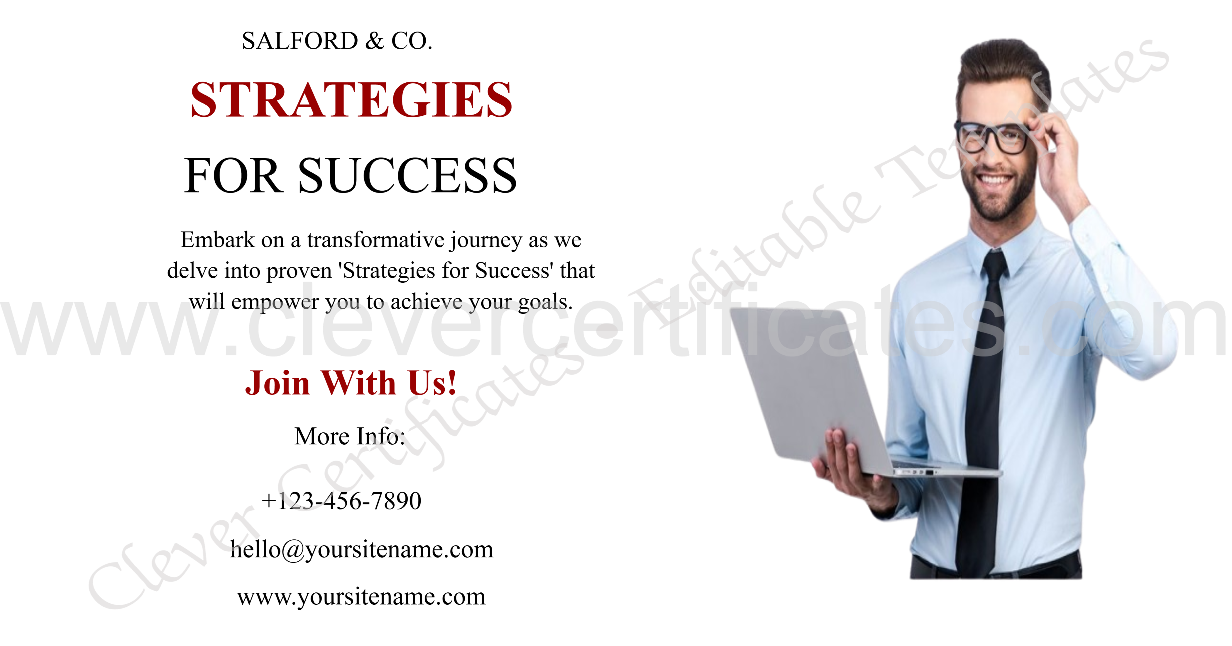 Black And Red Modern Business Facebook Post — Certificate Template Preview