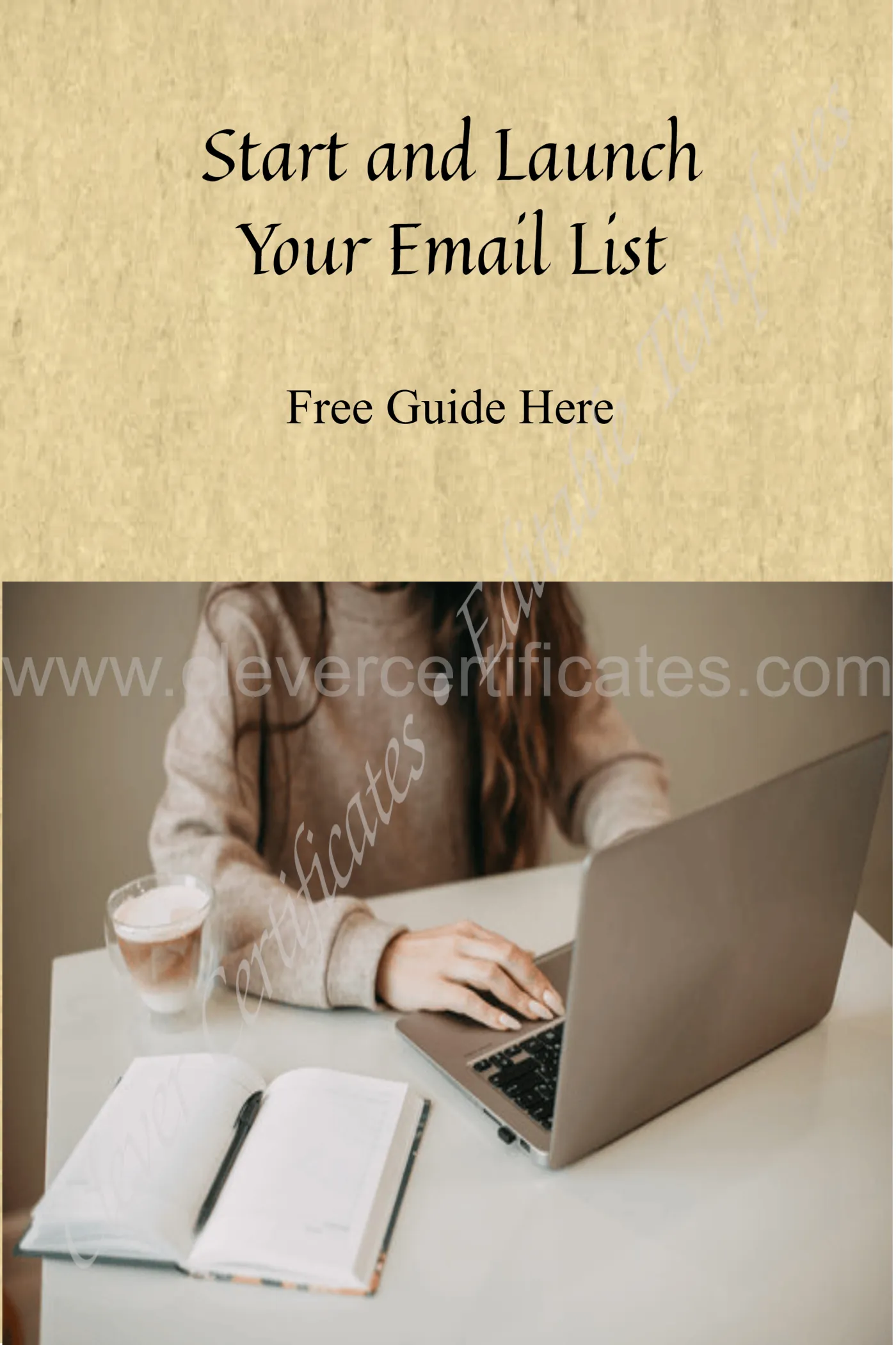 Modern Business Email List Pinterest Pin — Certificate Template Preview