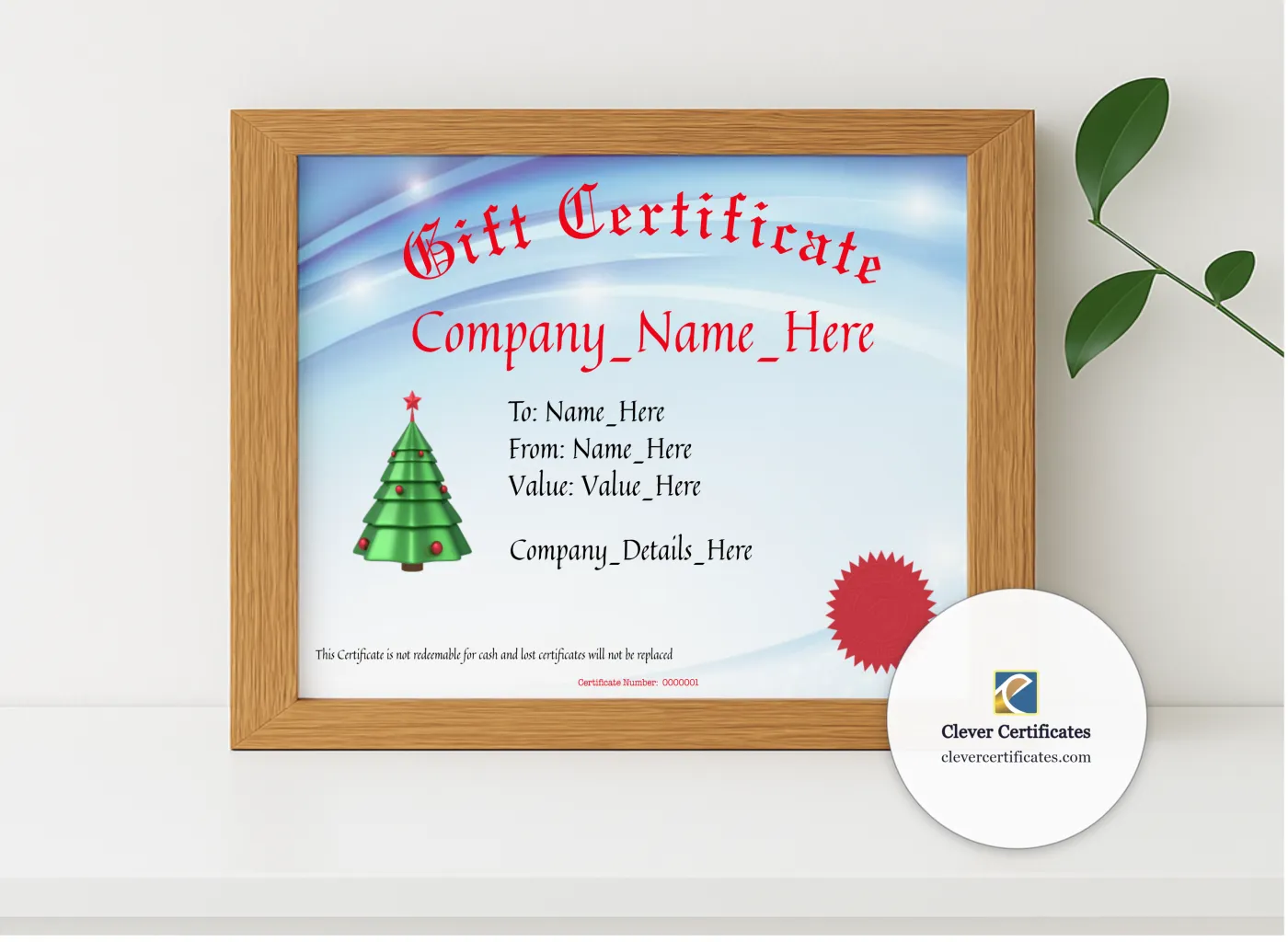 Realistic mockup featuring Gift Voucher Business displayed within a modern frame, set against a minimalistic background.