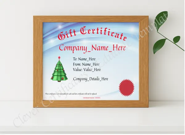 Realistic mockup featuring Gift Voucher Business displayed within a modern frame, set against a minimalistic background.
