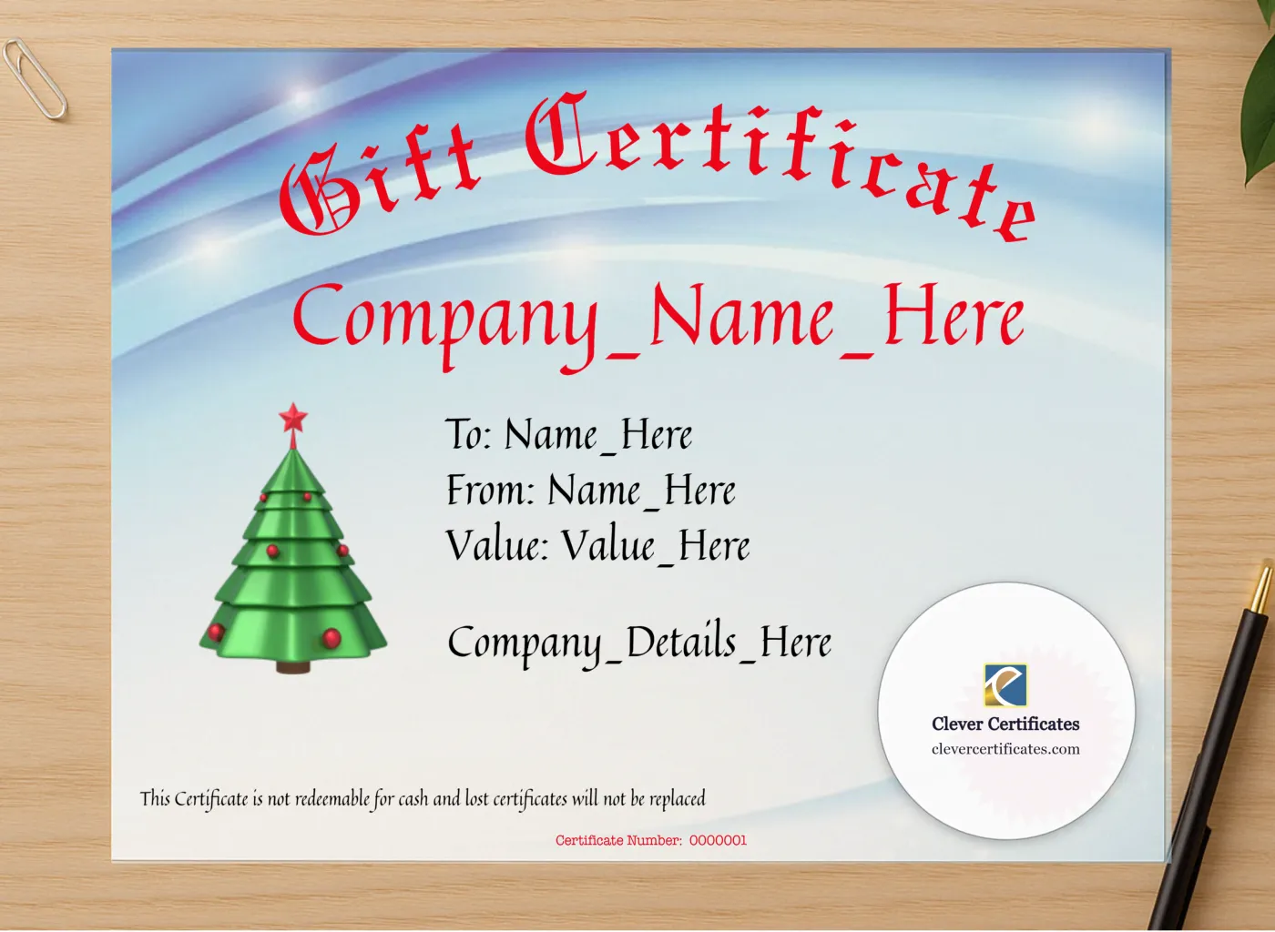 Professional preview of Gift Voucher Business certificate on high-quality stationery paper, ideal for showcasing the final look.