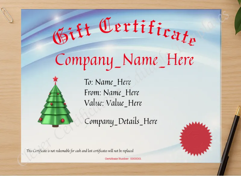 Professional preview of Gift Voucher Business certificate on high-quality stationery paper, ideal for showcasing the final look.