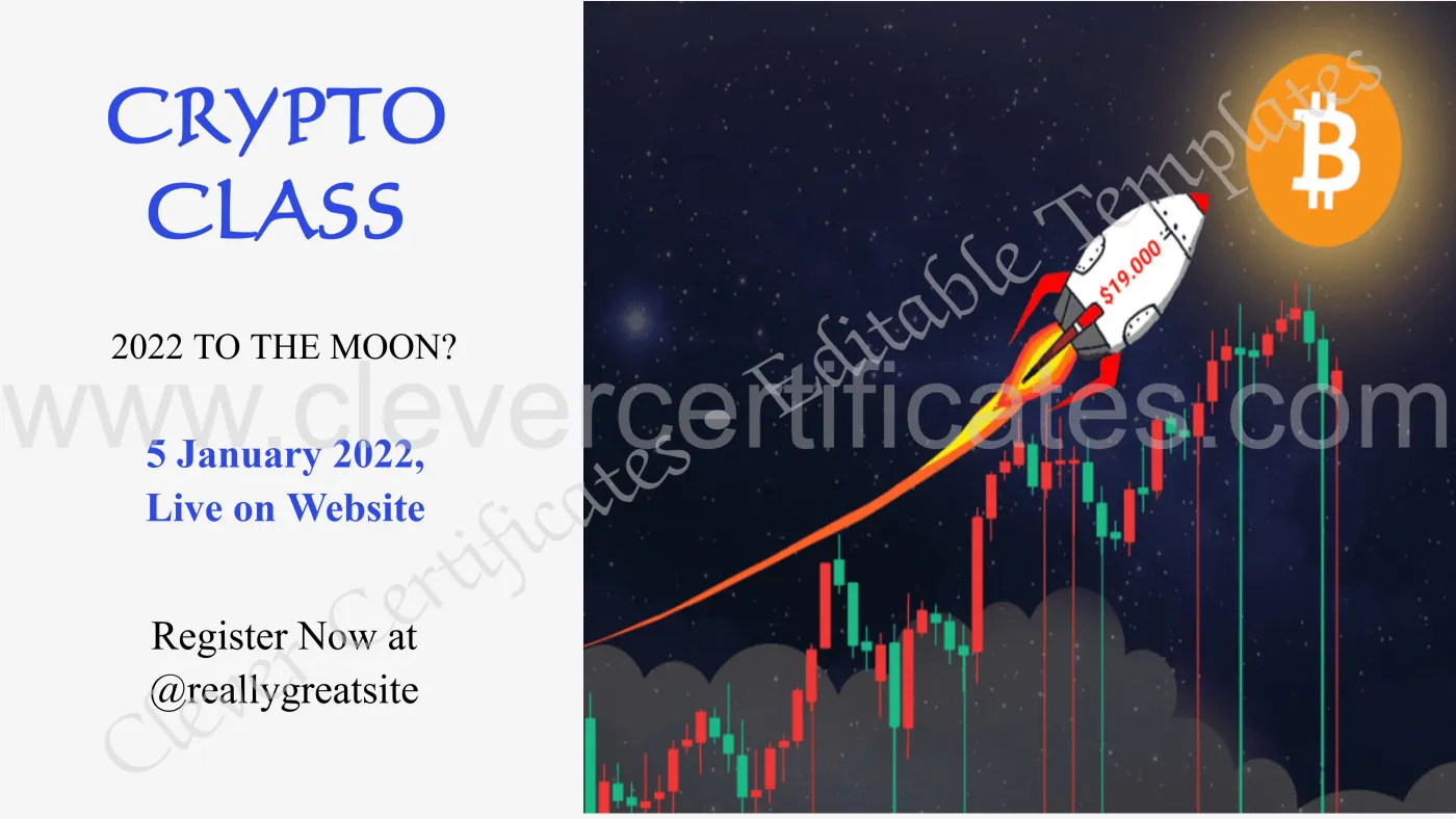 Blue And White Crypto Twitter Post — Certificate Template Preview