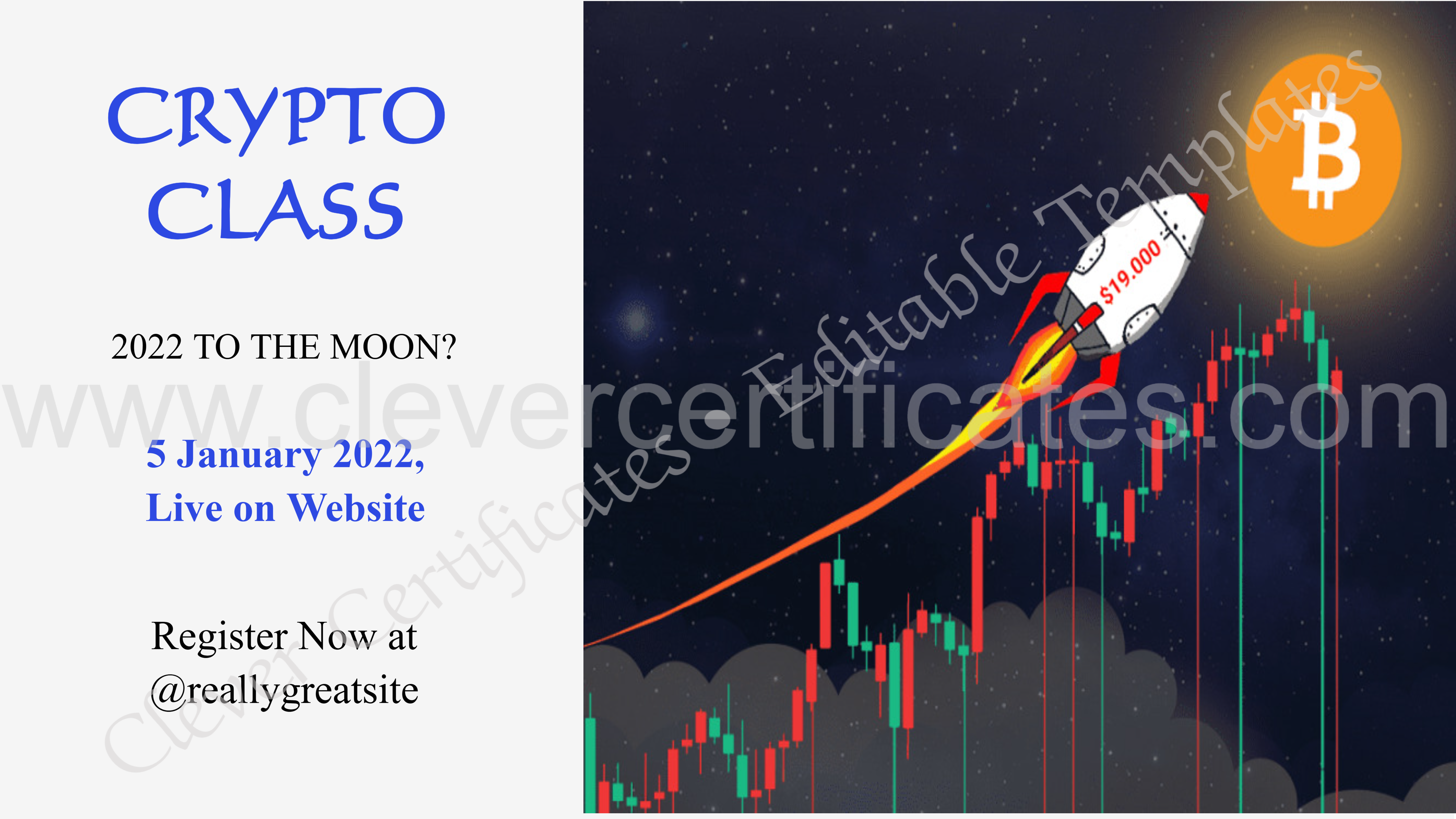 Blue And White Crypto Twitter Post — Certificate Template Preview