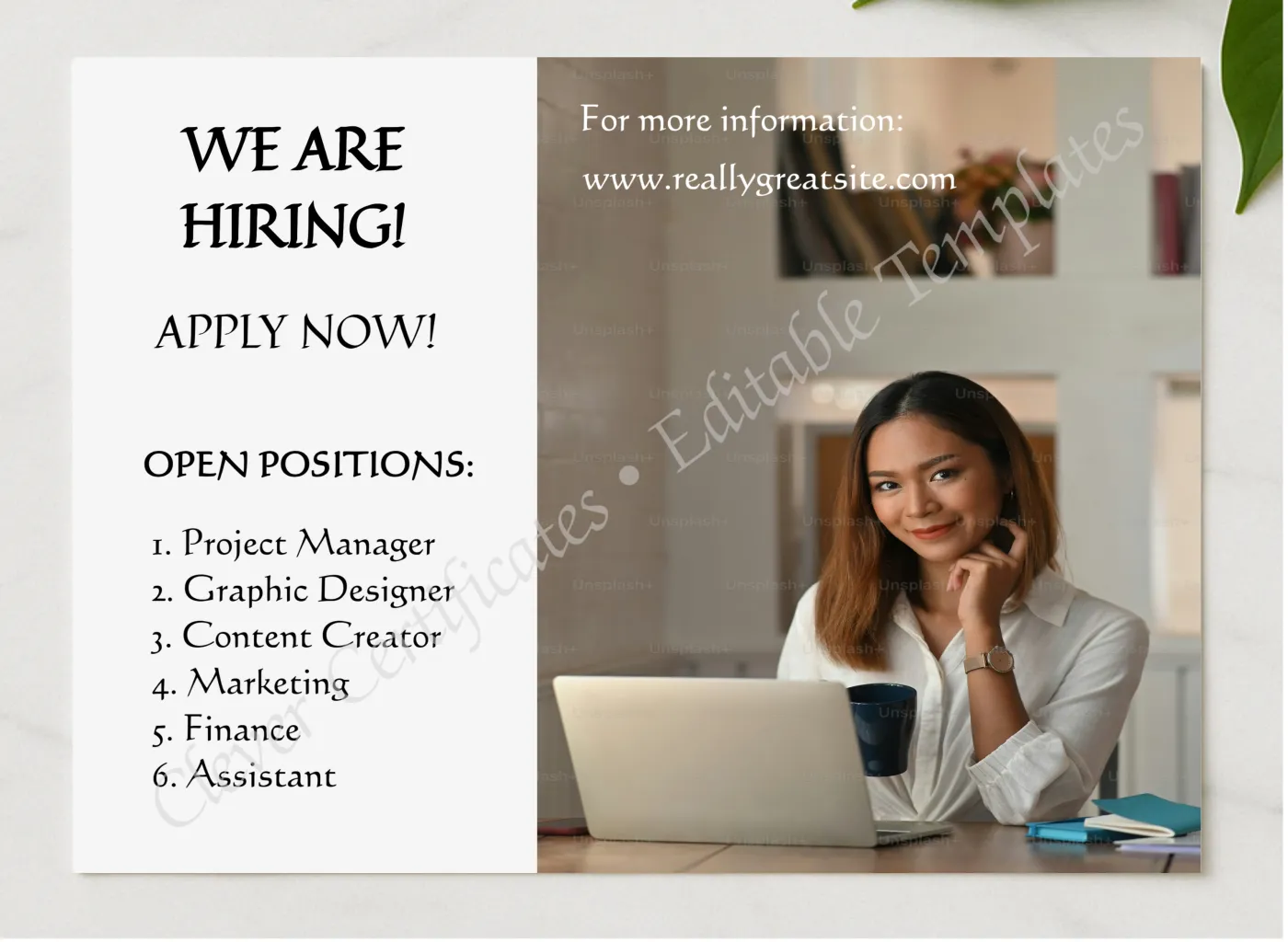 Black And White Job Promotion Your Story presented in a sleek wooden frame, elegantly arranged on a stylish table.
