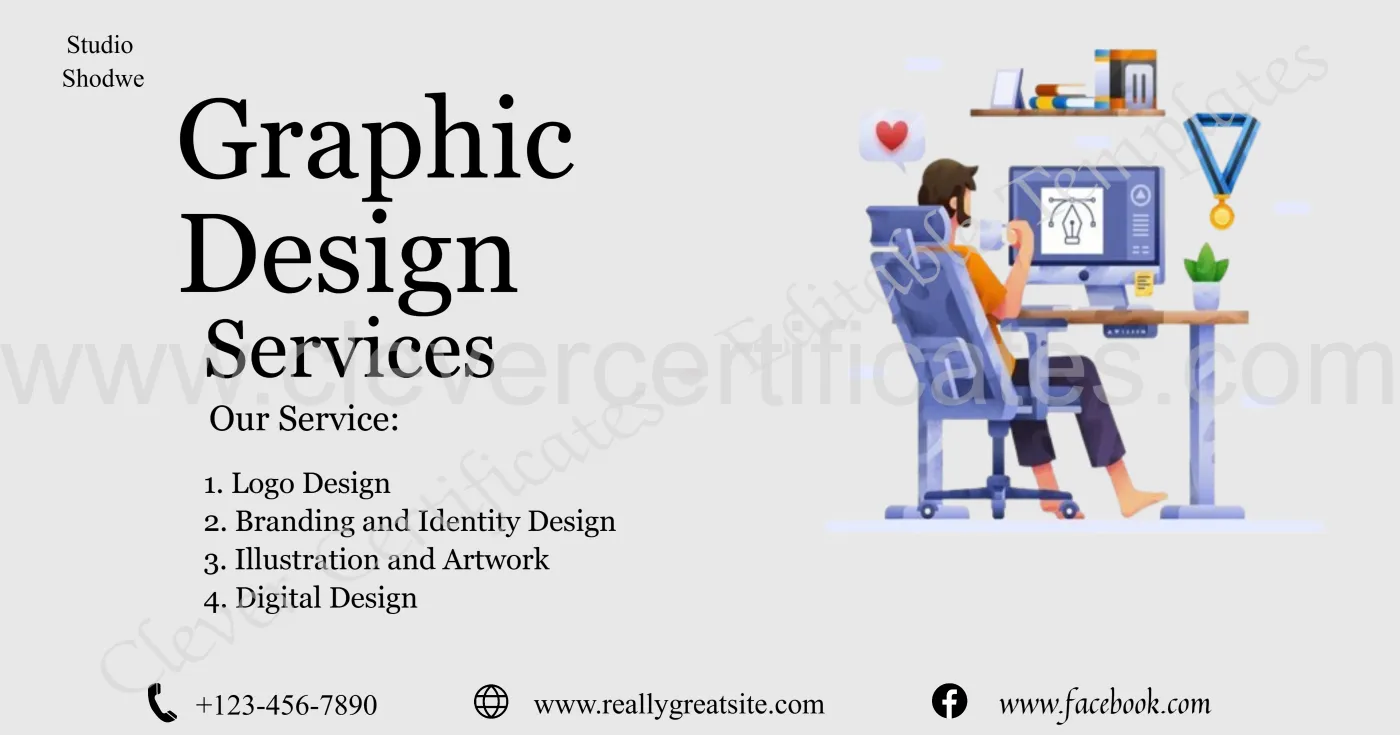Logo Designing Services Facebook Post — Certificate Template Preview