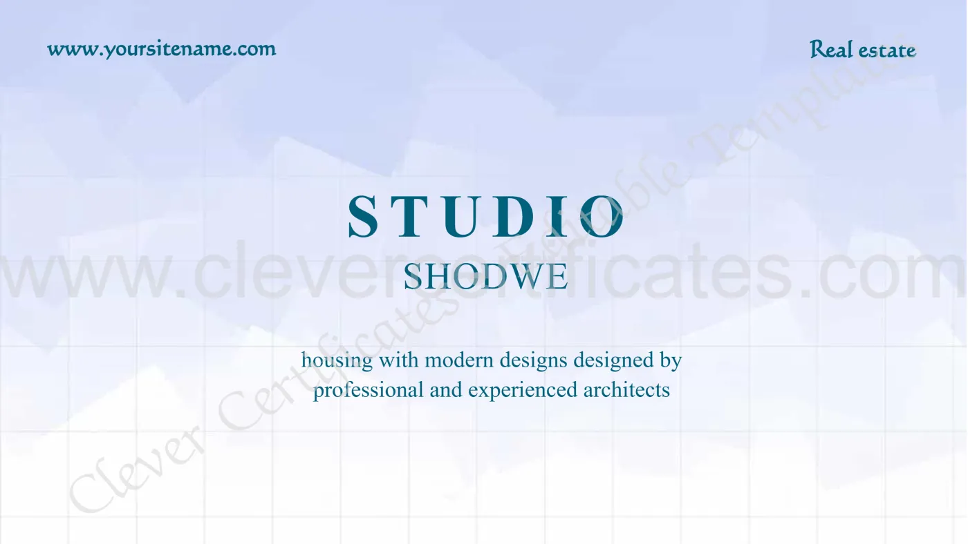 Editable Blue Real State Minimalist Trifold Brochure — Certificate Template Preview