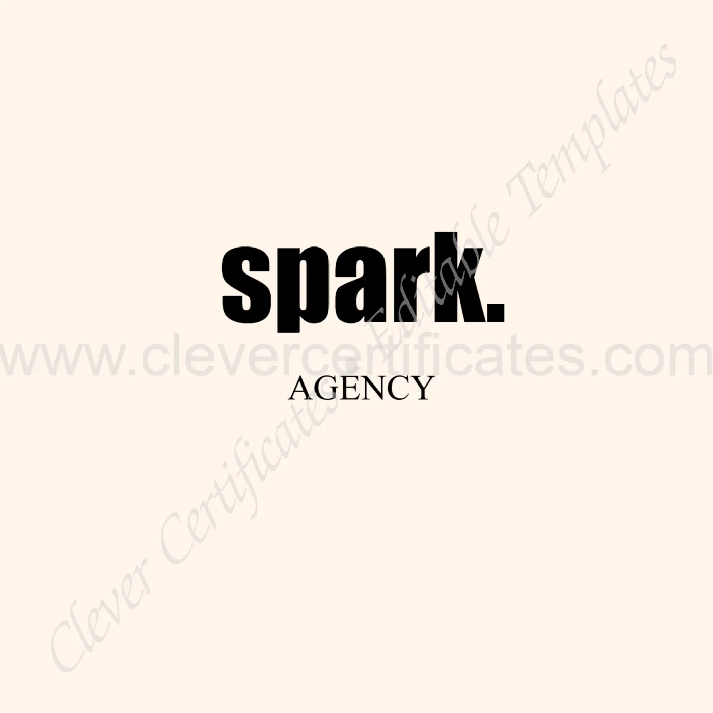 Balck And Beige Minimalist Aesthetic Simple Agency Logo — Certificate Template Preview